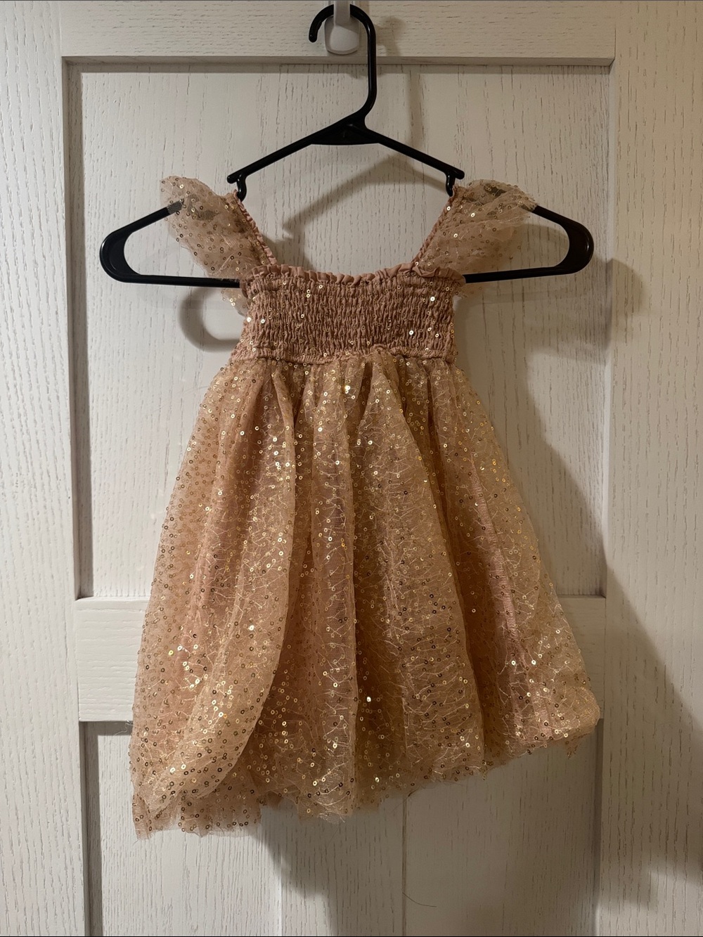 Girls' Sparkle Tulle Party Dress in Champagne
